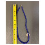 Elegant Blue Bead Necklace with Sterling Silver 925 Lobster Clasp