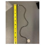 Black Onyx Bead Necklace Sterling Silver 925 Clasp