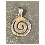 Sterling Silver Spiral Pendant 925 Hallmark