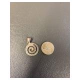 Sterling Silver Spiral Pendant 925 Hallmark