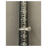 Sterling Silver Ring with Champagne Diamond 925