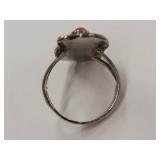 Vintage Navajo Coral Sterling Ring