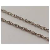 Sterling Silver Necklace Chain With Intricate Diamond Pendant