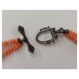Vintage Sterling Silver & Coral Our Lady of Guadalupe Necklace