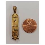 Hieroglyphic Gold-Toned Sterling Silver Pendant