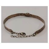 Sterling Silver Vintage Hammered Bracelet with Turquoise Color Stones