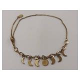 Sterling Silver Gold Tone Moon Phase Bracelet 925