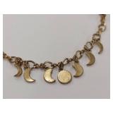 Sterling Silver Gold Tone Moon Phase Bracelet 925