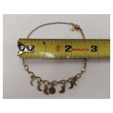 Sterling Silver Gold Tone Moon Phase Bracelet 925