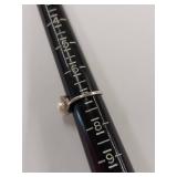 Elegant White Pearl Ring with Sterling Silver Band and Gem Accents