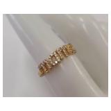 Elegant White Pearl Ring with Sterling Silver Band and Gem Accents