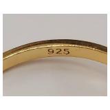 Gold-Tone Sterling Silver Mama Ring with Sparkling Stones