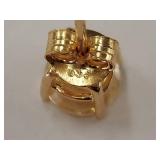 Elegant Gold-Tone Sterling Silver Yellow Gemstone Stud Earrings