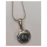 Sterling Silver Necklace with Opal Gemstone Pendant