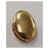 Antique 10K Gold Oval Clip with Steel Spring