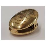 Antique 10K Gold Oval Clip with Steel Spring
