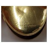 Antique 10K Gold Oval Clip with Steel Spring