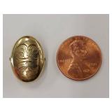 Antique 10K Gold Oval Clip with Steel Spring