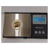 Antique 10K Gold Oval Clip with Steel Spring