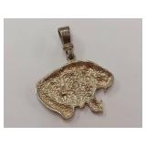 Sterling Silver Cougar Head Pendant with Intricate Design