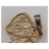 Sterling Silver Cougar Head Pendant with Intricate Design