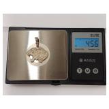 Sterling Silver Cougar Head Pendant with Intricate Design