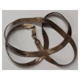 Vintage Italian Sterling Silver Herringbone Necklace