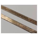 Vintage Italian Sterling Silver Herringbone Necklace