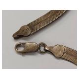 Vintage Italian Sterling Silver Herringbone Necklace