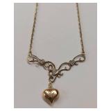 Sterling Silver Heart Necklace with Elegant Chain