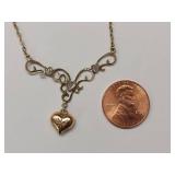 Sterling Silver Heart Necklace with Elegant Chain