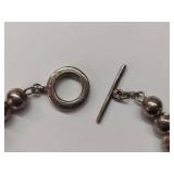Italian Sterling Silver Bead Bracelet 8"