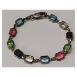 Milor Sterling Silver Bracelet with Multicolor Stones