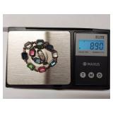 Milor Sterling Silver Bracelet with Multicolor Stones