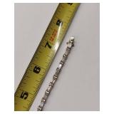 Sterling Silver Baguette Stone Bracelet 7"