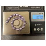 8" Lavender Pearl Bracelet With Sterling Silver Clasp