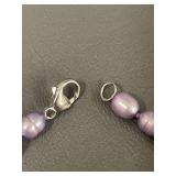 8" Lavender Pearl Bracelet With Sterling Silver Clasp