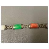 Multicolor Gemstone Bracelet 925 Silver Intricate Design