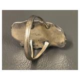 Vintage Sterling Silver Turquoise Feather Ring