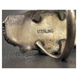 Vintage Sterling Silver Turquoise Feather Ring