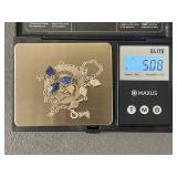 Sterling Silver Necklace with Blue Stones