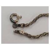 Sterling Silver Rope Chain Necklace 925 Italy