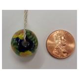 Sterling Silver Necklace with Glass Bead