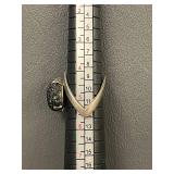 Sterling Silver Ring with Raw Black Stone