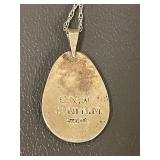 Zuni Sterling Silver Necklace with Purple Stone Pendant