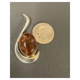 Sterling Silver Amber Gemstone Pendant