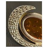 Sterling Silver Amber Gemstone Pendant