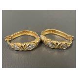 Gold-Plated 925 Sterling Silver Hoop Earrings