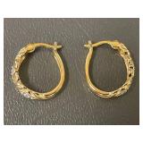 Gold-Plated 925 Sterling Silver Hoop Earrings