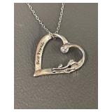 Sterling Silver Heart Pendant Necklace Italy